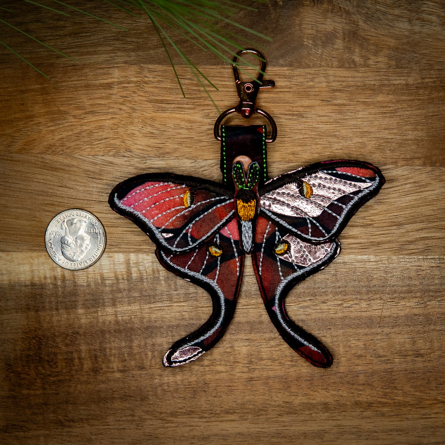 Luna Moth Keychain
