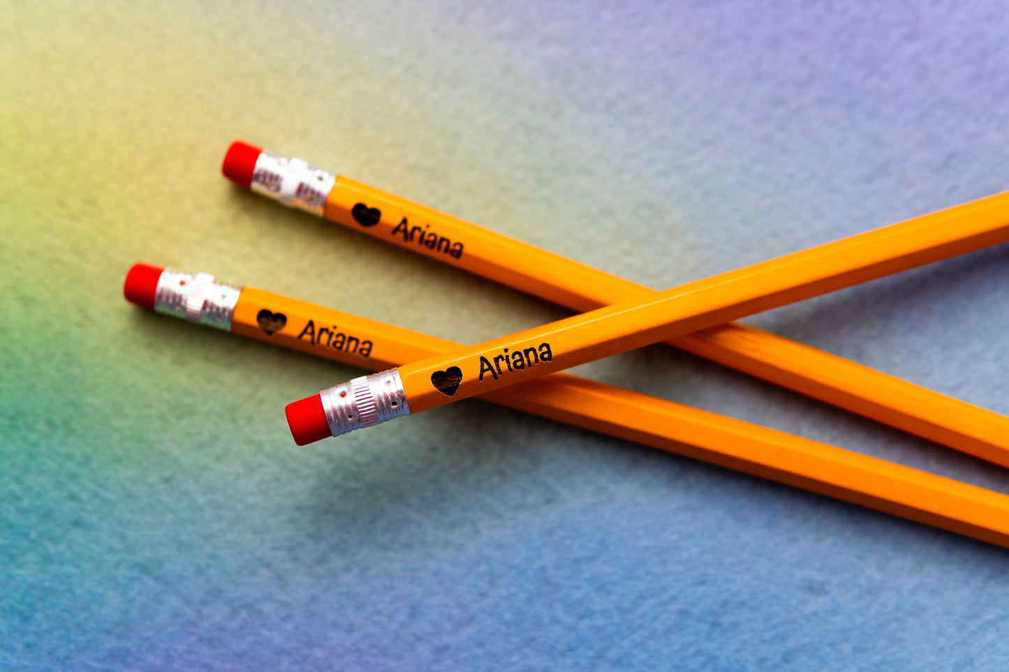 Custom Personalized Pastel Pencils or Ticonderoga for your kids or teacher gift Personalized name & shapes Set of 5