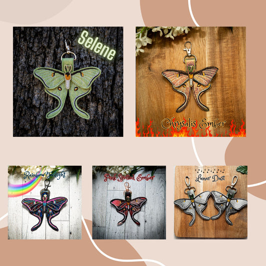 Luna Moth Keychain